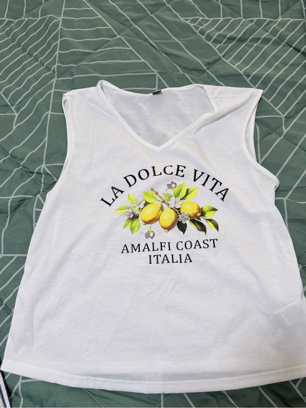 SHEIN White Tee with Black Brand Neck Label